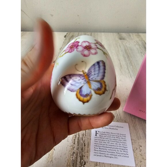 Anna weatherley Easter egg White House cherry blossom Helen Taft butterfly new - Picture 4 of 10
